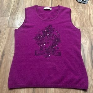 Cashmere vest sweater purple